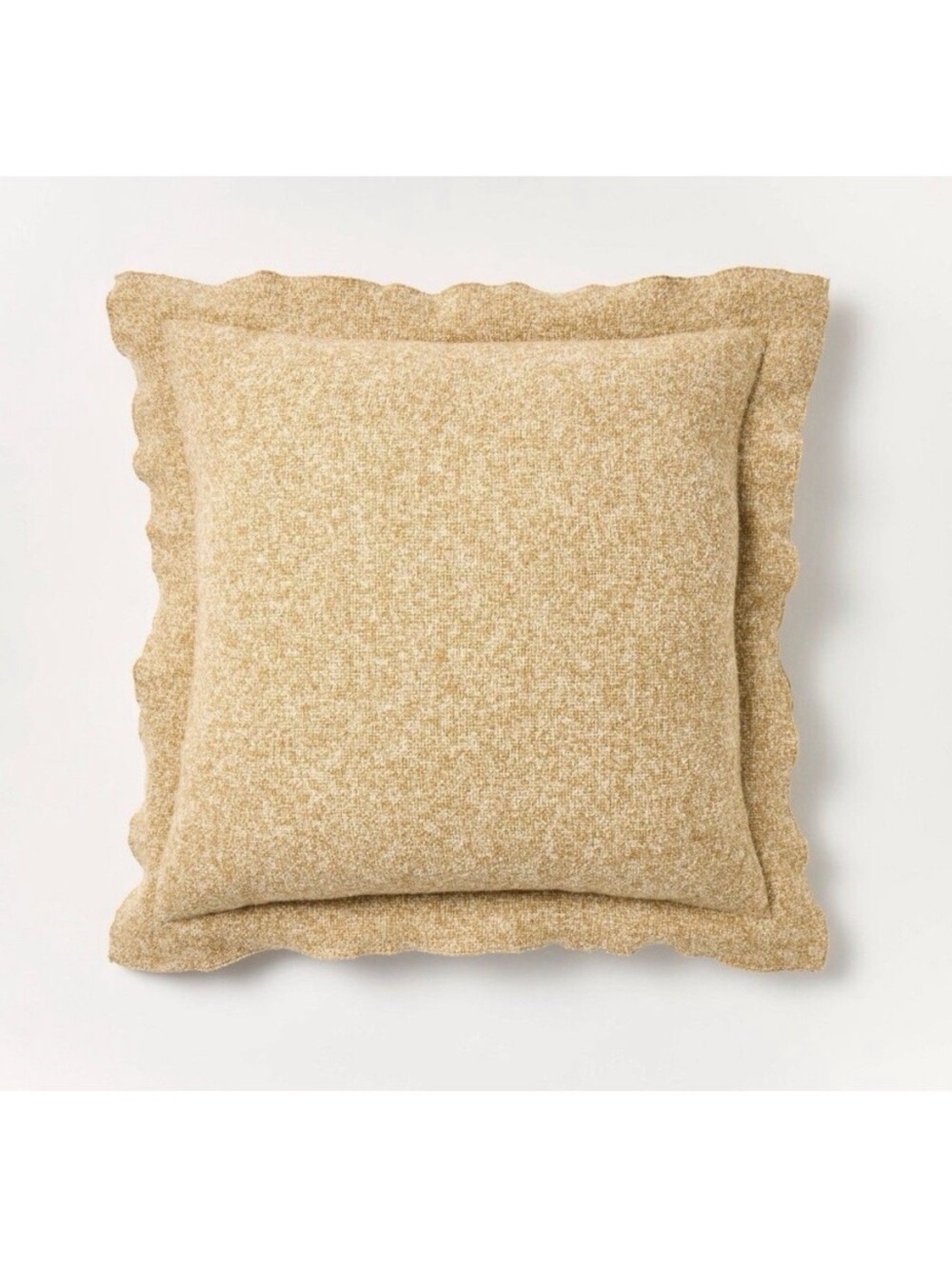 Studio McGee Textured Flange Heather Square 24” x 24” Dark Tan Euro Pillow